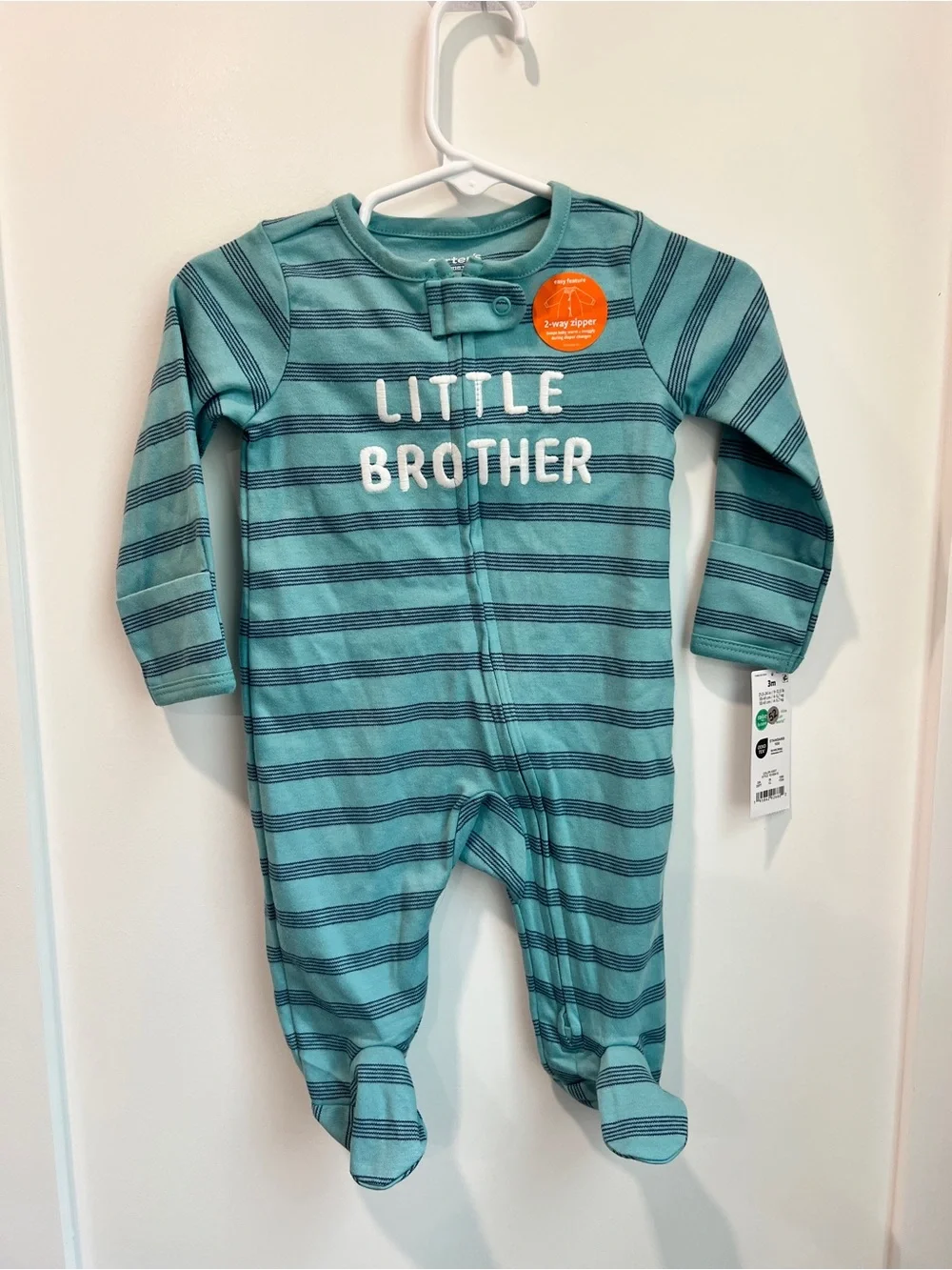 Carter’s Little Brother Striped Footed Sleeper 3M NWT
